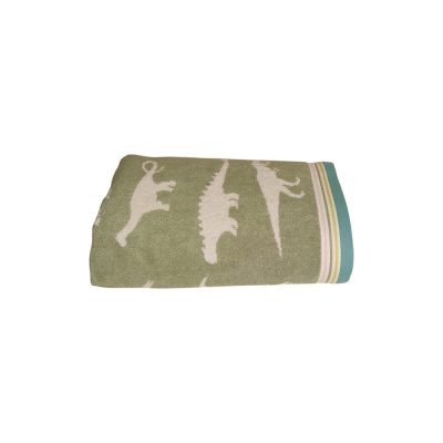 Toalla de Mano Infantil con Diseño de Dinosaurios de 50 x 70 Cm para Baño Color Verde
