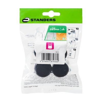 Conteras Redondas PVC Negro de 30 Mm 4 Pzas