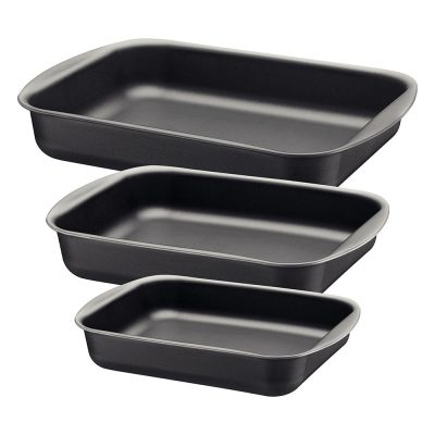 Set de 3 Moldes Rectangulares Antiadherentes Color Negro