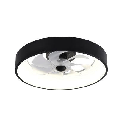Ventilador de Techo Inteligente con Lámpara LED de 36 W, Aspas Retráctiles, Wi-Fi y Luz Ajustable Negro