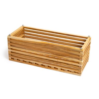 Maceta Colgante Rectangular de Madera No. 14 para Decoración o Arreglos