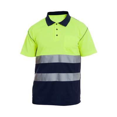 Polo Reflectiva de Manga Corta en Color Amarillo Fluorescente- Varias Tallas