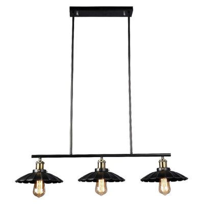 Lámpara Colgante 3 Luces Negra E27 40W