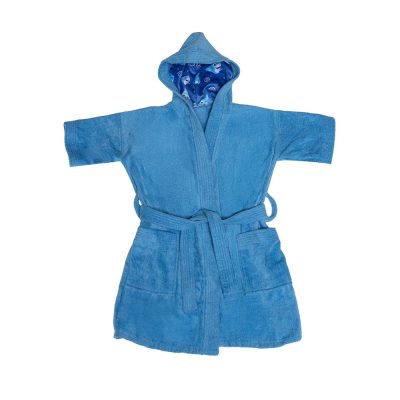 Bata de Baño Infantil con Capucha Color Celeste - Varios Tamaños
