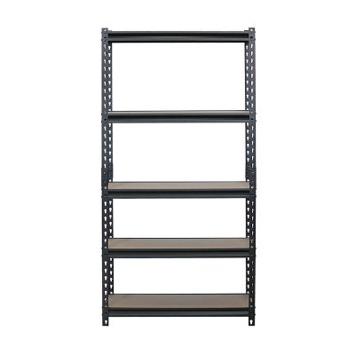Estante Metálico Ajustable de 5 Niveles con Repisas de MDF Negro 152 x 76 x 30 cm