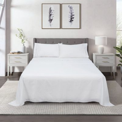 Set Sábanas Bordado 300 Hilos Blanco - Varios Tamaños