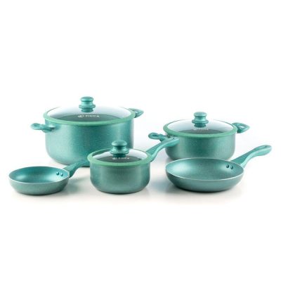 Batería de Cocina Gravina 8 Piezas Antiadherente Color Turquesa