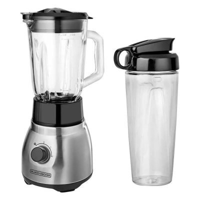 Licuadora de 2 Velocidades con Jarra de 1.5 L y Vaso Personal de 500 ml Color Plateado