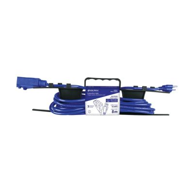 Extensión Eléctrica Uso Rudo de 3 Tomas 8 Metros Calibre 16 AWG