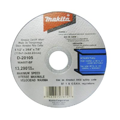 Disco de Corte para Metal y Acero Inoxidable de 4-1/2 Plg x 1.2 mm