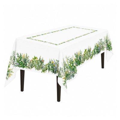 Mantel Rectangular con Diseño Jardín para Comedor de 180 x 320 cm Verde