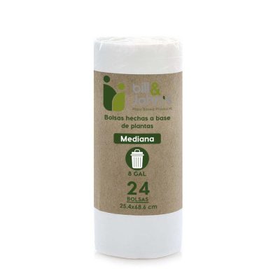 Bolsas Biodegradables para Basura Blancas Tamaño M de 24 Uds