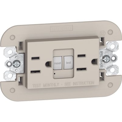 Tomacorriente Dúplex GFCI TR 15A con 3 Módulos en Color Arena