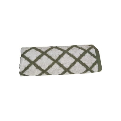Toalla Diseño Jacquard Rombos Color Verde - Varios Tamaños