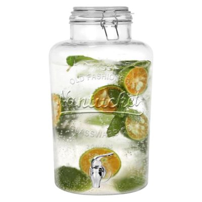 Dispensador de Bebidas de Vidrio de 8 L con Tapadera