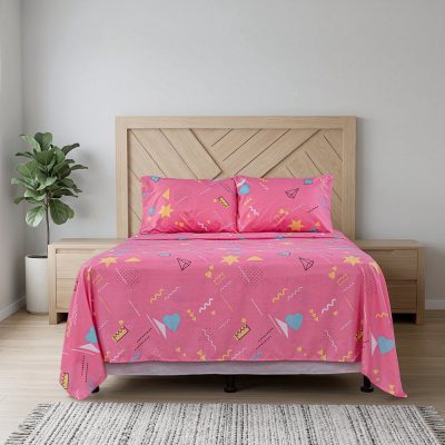 Set de Sábanas Rosadas para Niña Tamaño Imperial