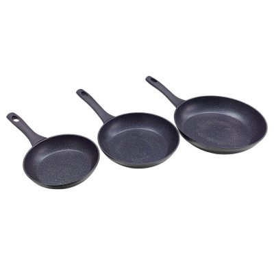 Set de Sartenes Antiadherentes Marble Azul Sara Ita de 20 24 y 28 cm