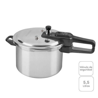 Olla de Presión Plateada de Aluminio - Varias Capacidades