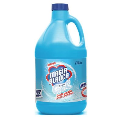 Cloro en Gel Magia Blanca Blanqueador y Desinfectante Aroma Neutro Suave de 1.5 L