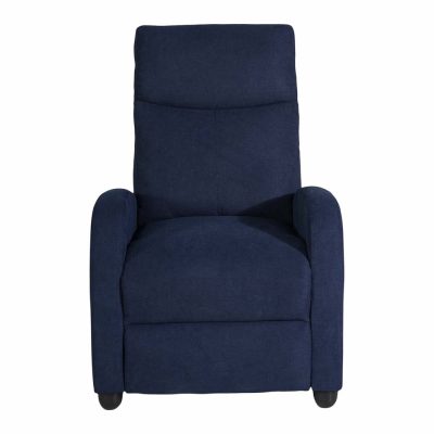 Sillón Reclinable Darwin Tapizado Color Azul para Sala o Descanso