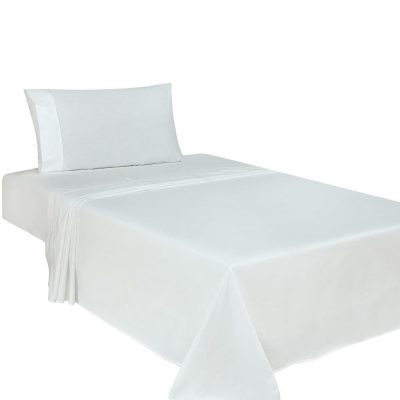 Set de Sábanas 60/40 180 Hilos Blanco - Viva Varios Tamaños