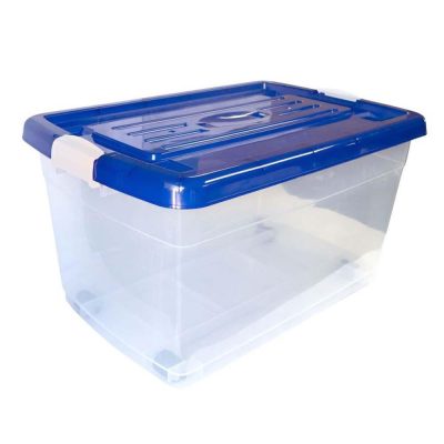 Caja Organizadora Plástica Click 45 L Color Azul