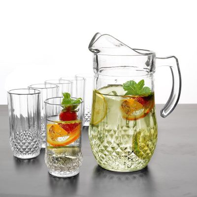 Set de Pichel con 6 Vasos Color Transparente