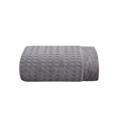 Toalla de Lino con Borde Decorativo Color Gris - Varios Tamaños