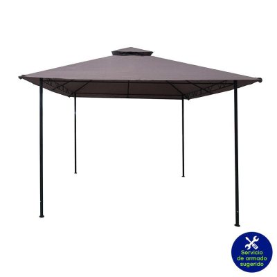 Toldo para Exterior de Acero 2.95 x 2.95 Metros Color Taupe
