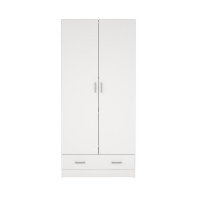 Armario Space Blanco de 2 Puertas y 1 Gaveta para Dormitorio de 79.4 x 35.7 x 170.4 cm