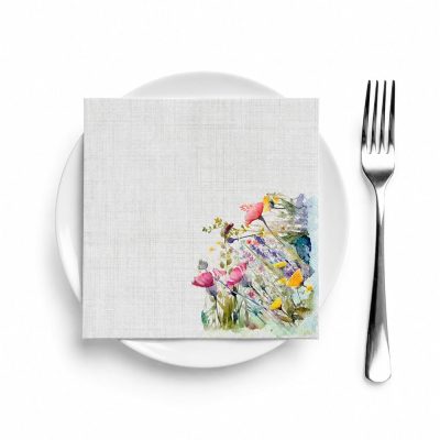 Servilleta con Diseño Flores para Mesa de Comedor de 50 x 50 cm Multicolor