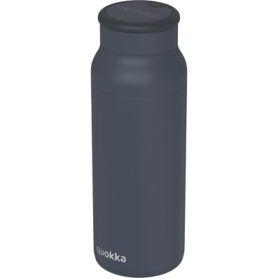 Botella Térmica de Acero Inoxidable para 690 mL con Asa de Silicona Color Negro