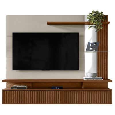 Panel Aéreo para TV Margo 182 x 32 x 154 Cm Color Blanco y Café