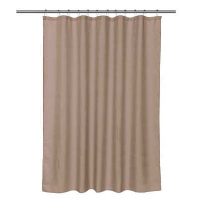 Set de Cortina para Baño con Liner y Ganchos 14 Piezas Diseño Texturizado Color Café