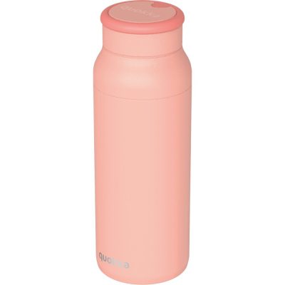 Botella Térmica de Acero Inoxidable de 690 mL con Asa de Silicona Color Rosado Pastel