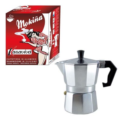Cafetera Italiana Mokina de Aluminio para 6 Tazas