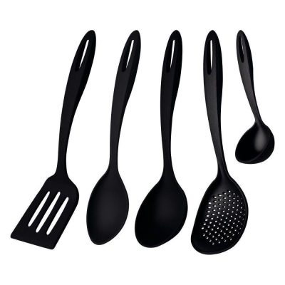 Set de 5 Utensilios de Cocina Antiadherentes Color Negro