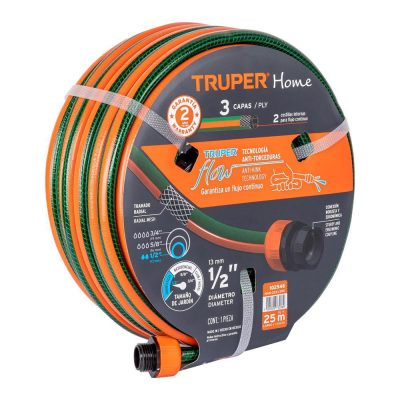 Manguera Reforzada 3 Capas 25 M Conector 1/2 Plg